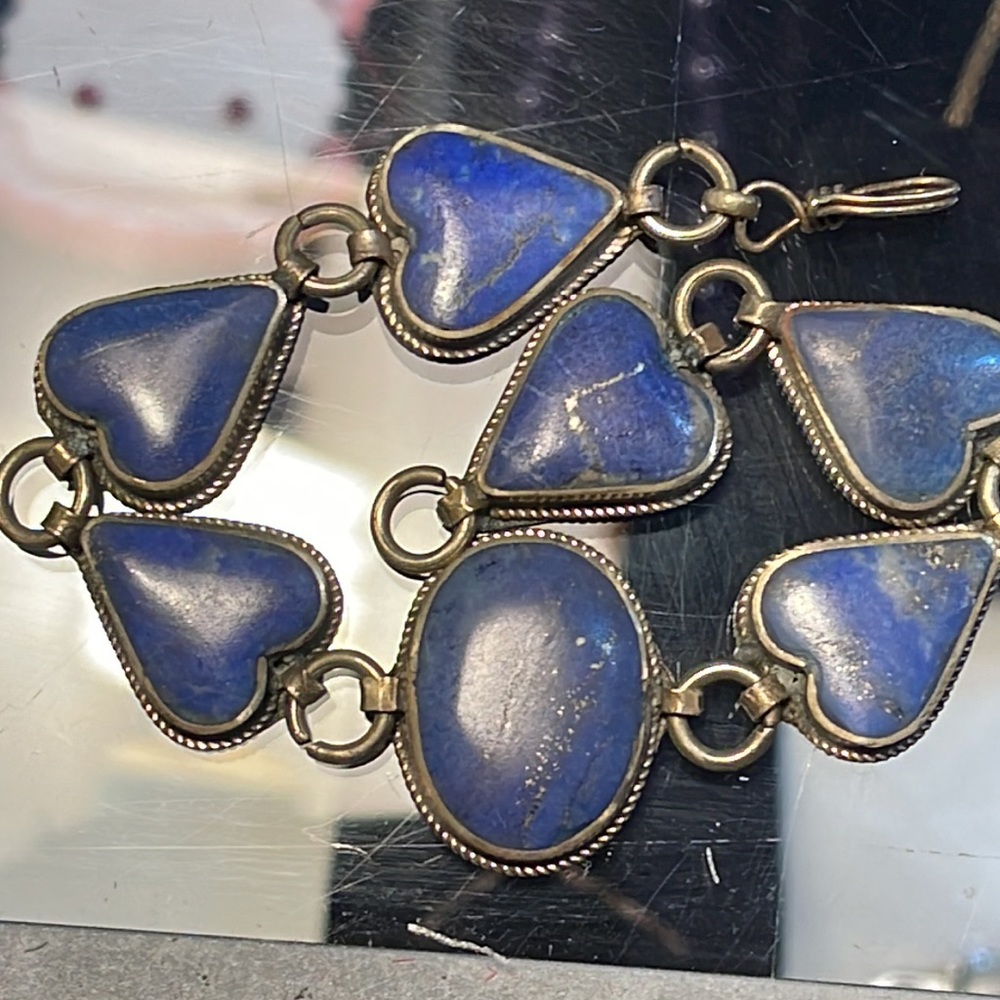 silver Tribal silver Lapis bracelet